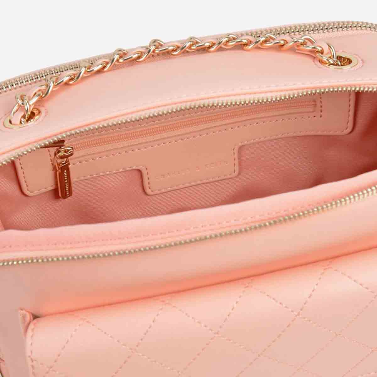 Charles keith quilted pocket crossbody peach ck2 50670391  15020903 2